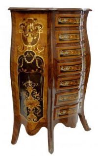 Louis XV Bombe Chest Drawers Tall Boy Chests French Inlay Furniture 