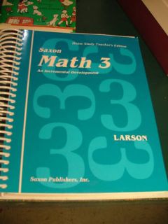 Saxon Math 3 Home Study Spiral Bound Guide Excellent