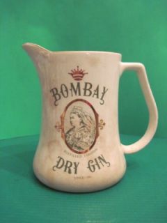 Vintage Bombay Dry Gin Pitcher Fine Staffordshire Pottery Duncan Fox 