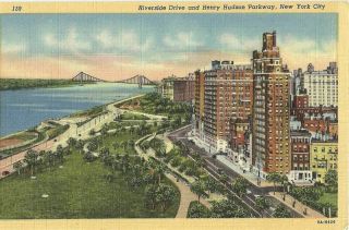 Riverside Drive Henry Hudson Pkwy New York City Unused Vintage Views 