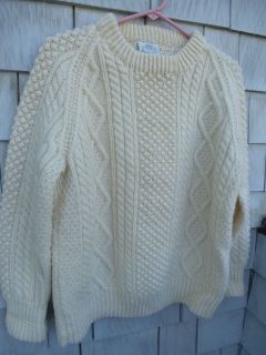 Womens handknit Bonner Irish knit wool SWEATER Pullover handknit M EUC
