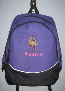Arabian Horse Purple Backpack Book Bag Personalized New