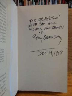 Fahrenheit 451 Signed Copy Bradbury Ray Signed and Inscribed by Ray 