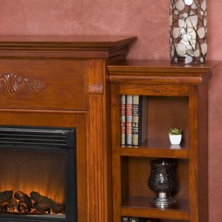 Electric Fireplace w Bookshelves Remote