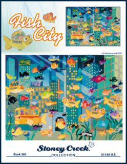 Cross Stitch Pattern Book Fun Colorful Fish City
