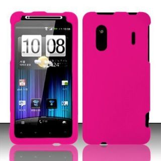 Boost Mobile HTC Evo Design 4G HOT PINK Rubber Feel Snap on Hard Case 