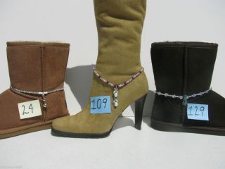 Custom Silver Boot Braclet Jewelry Western Cowboy Girl Knee Thigh High 