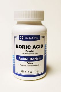 Boric Acid Powder 4 oz Polvo de Acido Borico de La Cruz Technical Use 