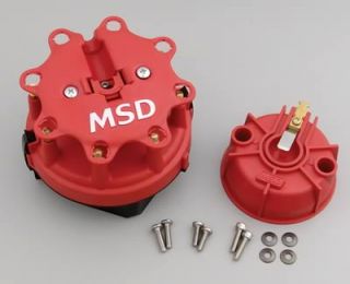 MSD 8441 Cap and Rotor Red Male Hei Brass Terminals Clamp Down Pro 