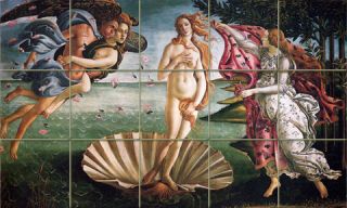 Art Botticelli Mural Ceramic Backsplash Tile 162