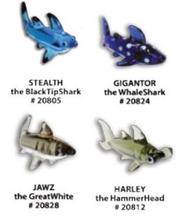 Shark Sculptures Looking Glass Torch Figurine Ltd Ed Pack of 4