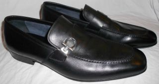 Salvatore Ferragamo Bramante Loafer Black Shoes Size 10 5 1 2 2E EE WW 