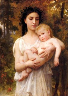 Little Brother Girl Child Bouguereau Canvas Repro Small