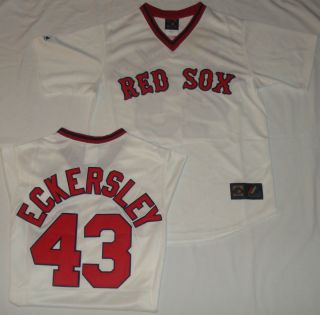 BOSTON RED SOX DENNIS ECKERSLEY THROWBACK MLB BASEBALL JERSEY SIZE 