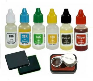 Six Bottle Gold Tester Kit Two Stones Low Price
