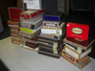 Huge Lot of Cigar Boxes, Many different brands and styles