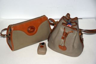 DOONEY BOURKE D B Leather Shoulder Bag Drawstring Handbag Purse Coin 