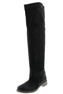 Boutique 9 NEW Nichola Black Suede Pull On Over The Knee Boots Flats 