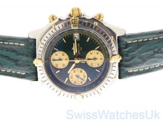 Breitling Chronomat Steel Gold Chronograph Watch SHIP from London UK 