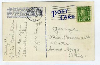 Westminster Presbyterian Postcard Bowling Green Kentucky 1937