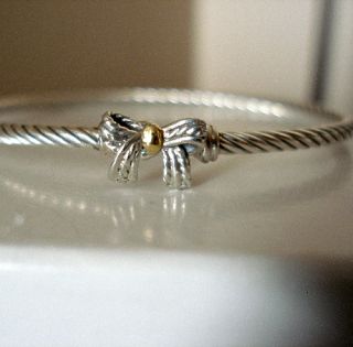 David Yurman Cable Collectibles Ribbon bow Bracelet 3mm bangle