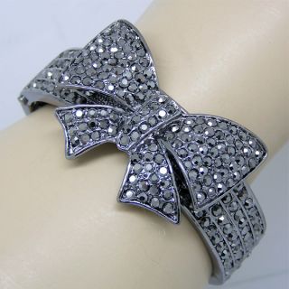 elegant bow bracelet bangle w swarovski crystal b261