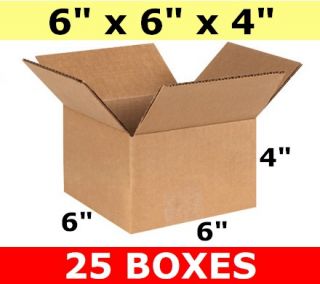 25 6 x 6 x 4 packing shipping corrugated boxes