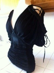 BEBE Black Sexy Top Shirt Blouse XS Made in USA