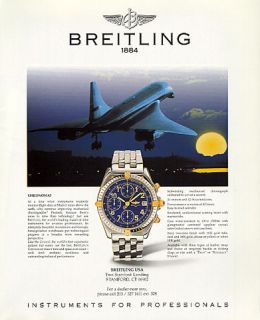 Concord Supersonic Jet Airliner Aviation 1997 Breitling Chronomat 