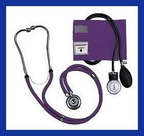 Blood Pressure Monitor & Stethoscope Kit w/ Case in Purple color  Cute 