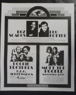 Boz Scaggs Doobie Brothers Santa Monica 1974 Concert Poster Original 