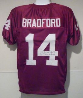 Sam Bradford Autographed Signed Oklahoma Sooners Red Jersey w 08 