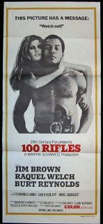 100 Rifles 1969 Sexy Raquel Welch Daybill Movie Poster