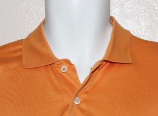 BRIONI RARE Solid Orange Egyptian Cotton Polo Shirt L WOW