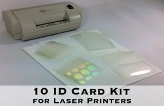 ID Card Kit for Laser Makes 10 PVC Like ID Cards Includes Everything 
