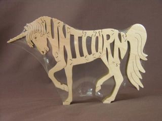 Unicorn Horse Wood Puzzle Amish Made Scroll Saw Toy New