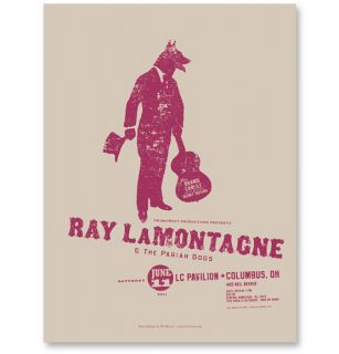 RAY LaMONTAGNE concert poster Columbus, OH 2011 w BRANDI CARLILE