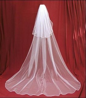 2T White Ivory Wedding Veil Bridal Accessories Long Trailing Comb 