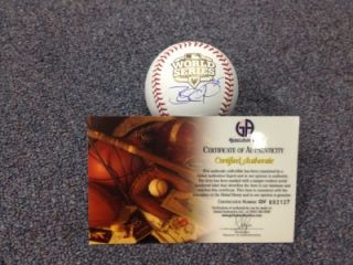 BRANDON CRAWFORD SIGNED 2012 WORLD SERIES RAWLINGS LEATHER OFFCIAL 
