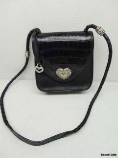 Authentic Brighton Very Gently Used Black Leather Shoulder Bag Purse 