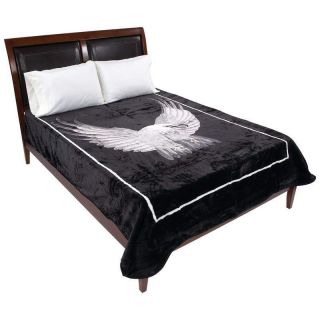 Brookwood Home Beautiful Black With Eagle Blanket Bedspread Fits King 