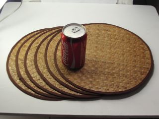 set placemats water hyacinth natural brown hand made decor in a room 