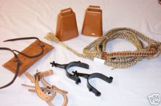 Junior Steer rope package bullriding gear rodeo PBR Rope Pad Bells 