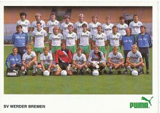 SV Werder Bremen 1987 88 Puma Autogrammkarte Ohne Unterschrift 75276 