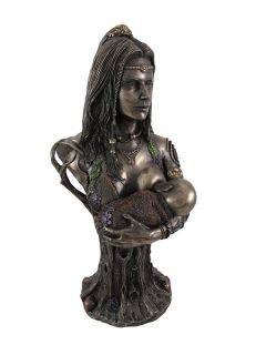 Bronze Breastfeeding Goddess Danu Mother Earth Bust Statue