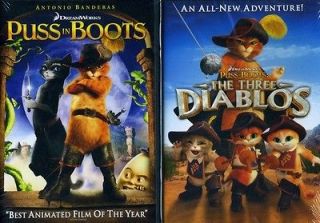 puss in boots double pack side by side dvd new