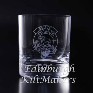 MacFarlane Clan Crested Crystal Whiskey Glass Burns Crystal Whisky 