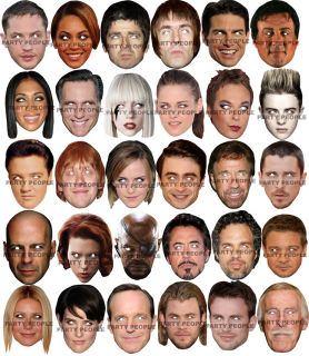 Listing 3 Fun Celebrity Face Masks TV Film 30 Stars to Choose From 