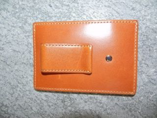 Coach Money Clip Card Case Mens Wallet 74393 Brown Tan Leather 4665 