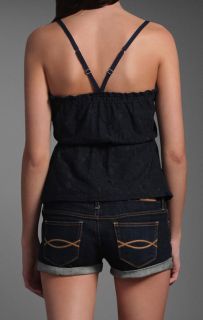 Abercrombie Fitch Womens Shirt Bridget Tank Top Lace Cami Navy Blue XS 